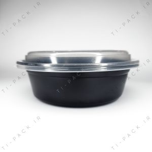 کاسه یکبار مصرف مشکی با درب شفاف