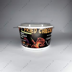 سطل مرغ سوخاری گلاسه با درب شفاف