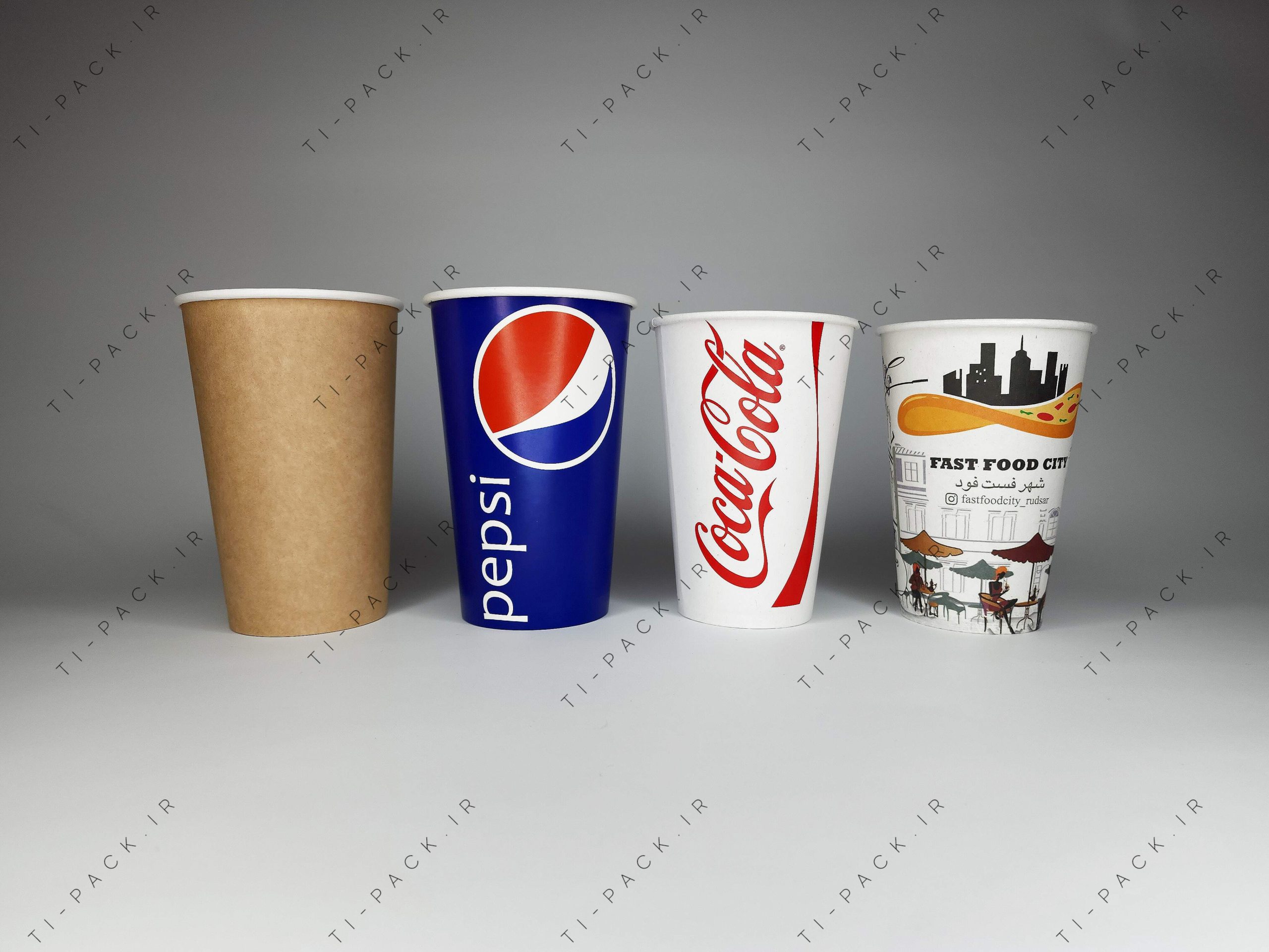 لیوان کاغذی نوشابه ۴۸۰ سی سی (۱۶ انس) طرح کوکاکولا 1 لیوان 16 انس چاپ اختصاصی