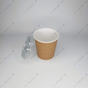 لیوان کرافت با درب شفاف
