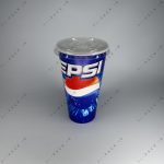 لیوان کاغذی نوشابه 650 سی سی (22 انس) با درب نی خور طرح پپسی