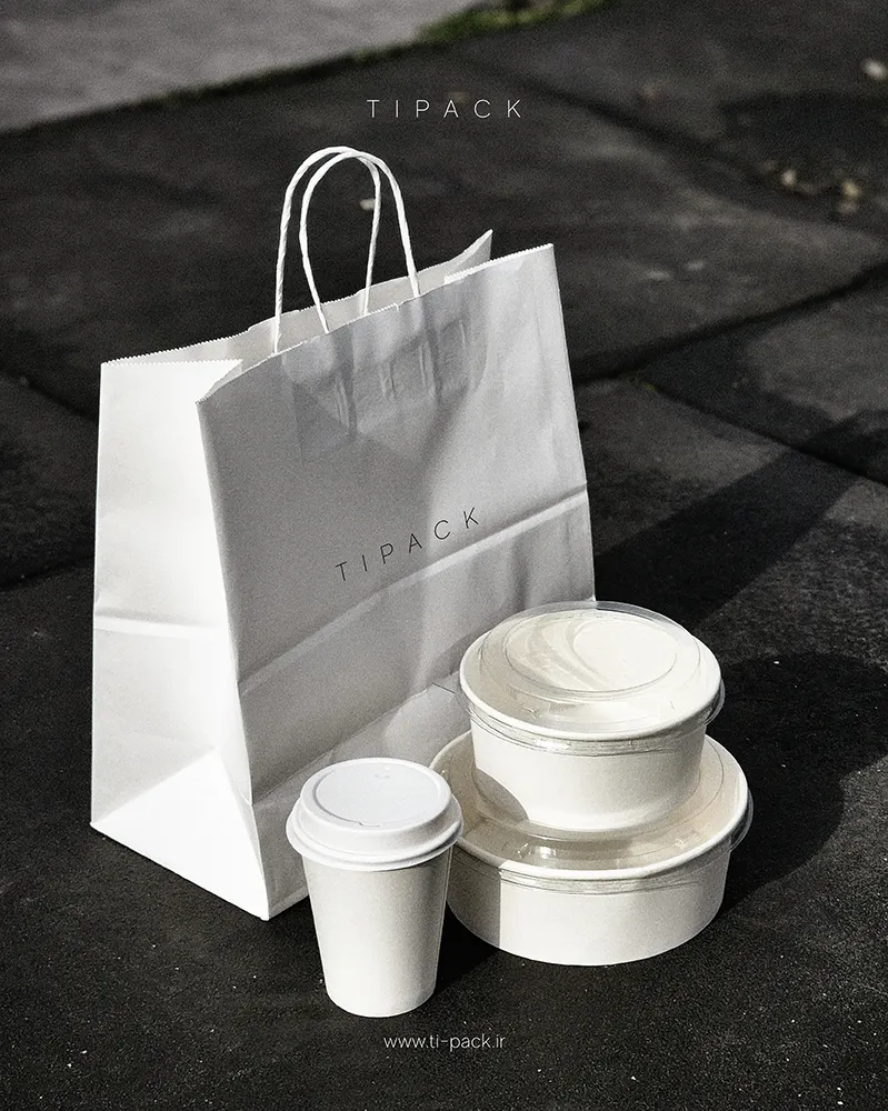 کاسه کاغذی سفید 40 انس (1200 سی سی) 1 ظرف کاغذی سفید